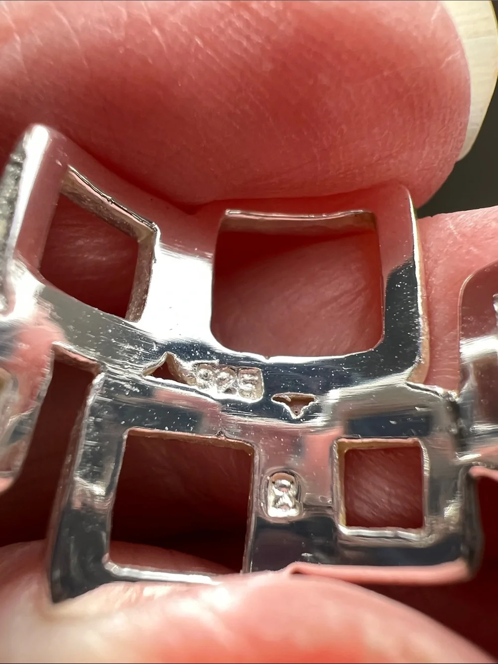Sterling Silver Geometric Open-Square Ring - 925 Sterling Silver- Heirloom